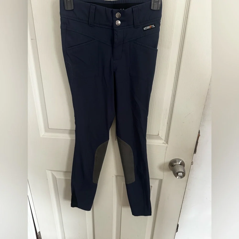 KERRITS Crossover II Knee Patch Riding Breech, Navy New Kids Large